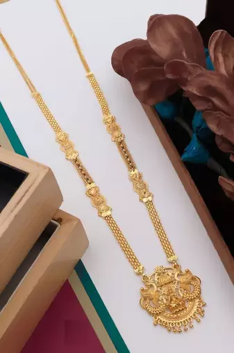 Traditional  gold plated mangalsutra with earring