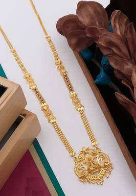 Traditional  gold plated mangalsutra with earring 5