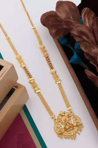 Traditional  gold plated mangalsutra with earring