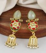 Gold finish handmade dangle earrings