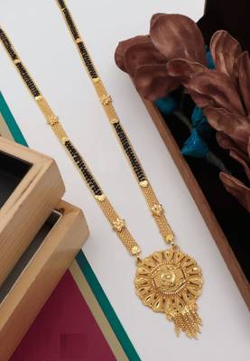 Traditional  gold plated mangalsutra with earring 5