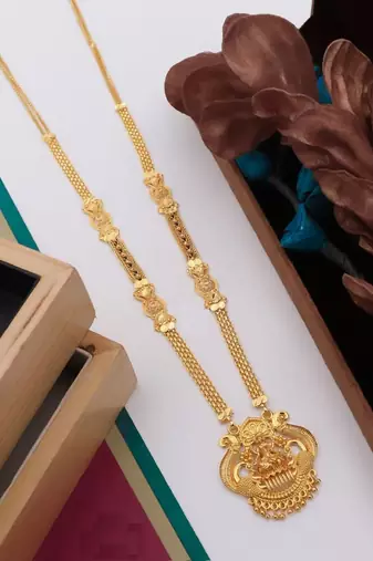 Traditional  gold plated mangalsutra with earring