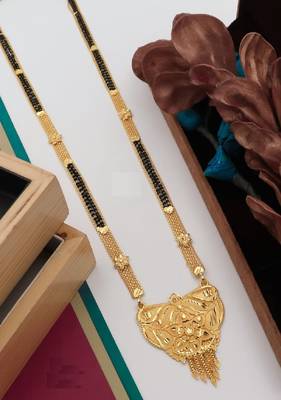 Traditional  gold plated mangalsutra with earring 1