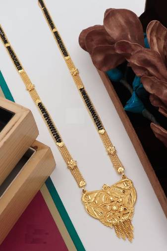 Traditional  gold plated mangalsutra with earring