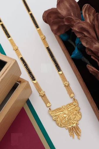 Traditional  gold plated mangalsutra with earring