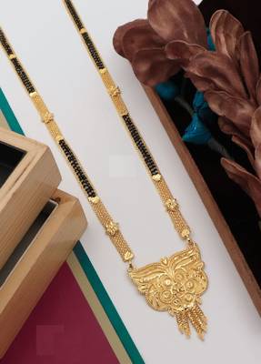 Traditional  gold plated mangalsutra with earring 2