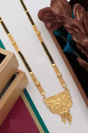Traditional  gold plated mangalsutra with earring