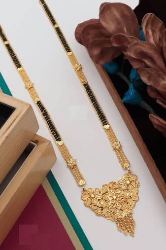 Traditional  gold plated mangalsutra with earring