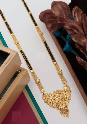 Traditional  gold plated mangalsutra with earring 5