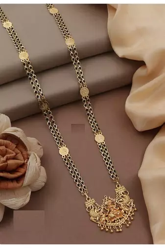 Traditional  gold plated mangalsutra with earring