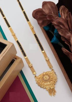Traditional  gold plated mangalsutra with earring 3