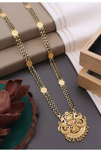 Traditional  gold plated mangalsutra with earring