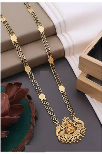 Traditional  gold plated mangalsutra with earring