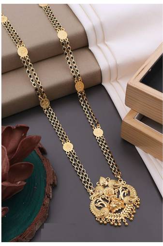 Traditional  gold plated mangalsutra with earring