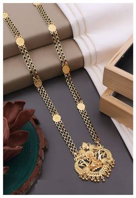 Traditional  gold plated mangalsutra with earring 5