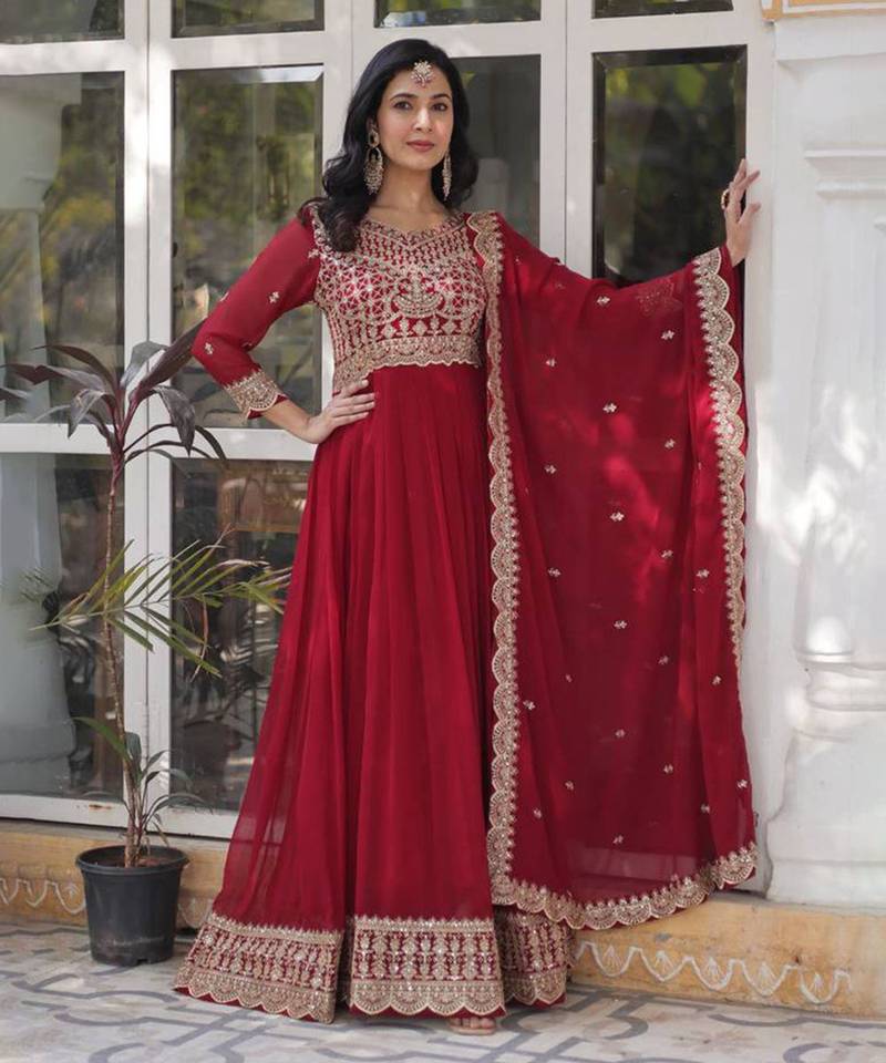 Premium designer readymade gown with dupatta sets