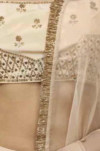 Cream Lehenga Set