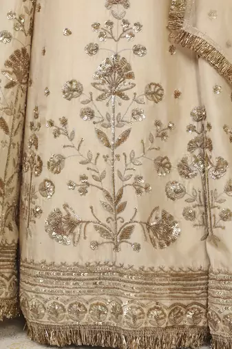 Cream Lehenga Set
