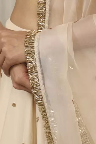 Cream Lehenga Set