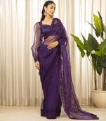 Purple nyra saree set