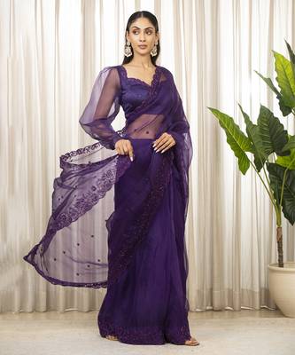 Purple nyra saree set 5