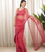 Pink nyra saree set