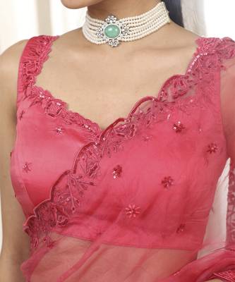 Pink nyra saree set 2