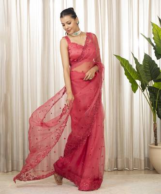 Pink nyra saree set 5