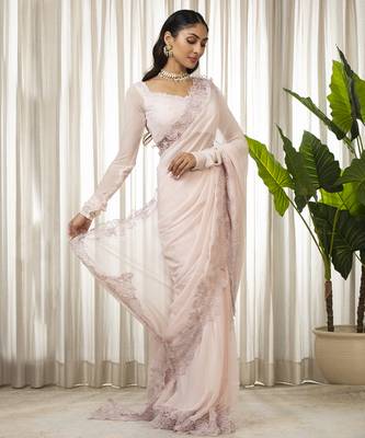 Pink nikaza saree set 3