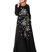 Abstract floral design anarkali abaya
