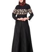 Horizontally filled floral design anarkali abaya