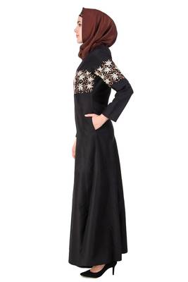 Horizontally filled floral design anarkali abaya 2