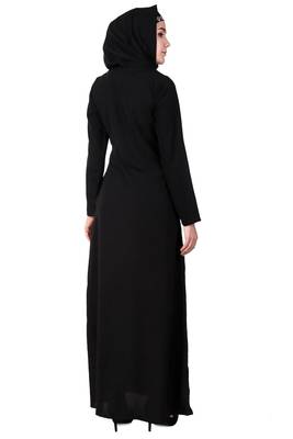 Front floral embroidered a-line abaya 3