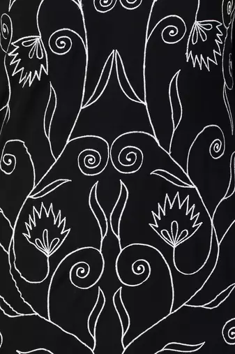 Front floral embroidered a-line abaya