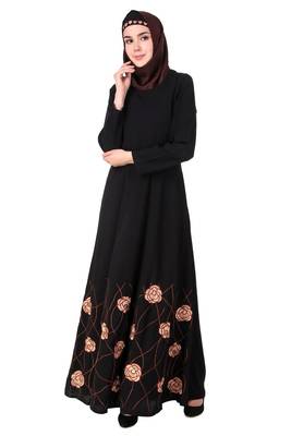 Heavy floral embroidered bottom anarkali abaya 1