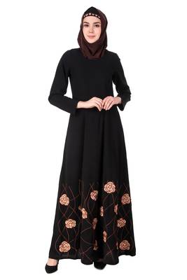 Heavy floral embroidered bottom anarkali abaya 2