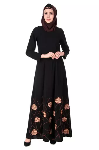 Heavy floral embroidered bottom anarkali abaya
