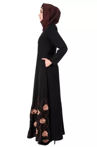 Heavy floral embroidered bottom anarkali abaya