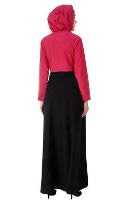 Floral embroidered dual colour anarkali abaya 4