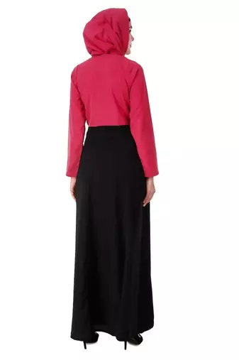 Floral embroidered dual colour anarkali abaya