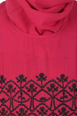 Floral embroidered dual colour anarkali abaya 5