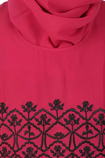 Floral embroidered dual colour anarkali abaya
