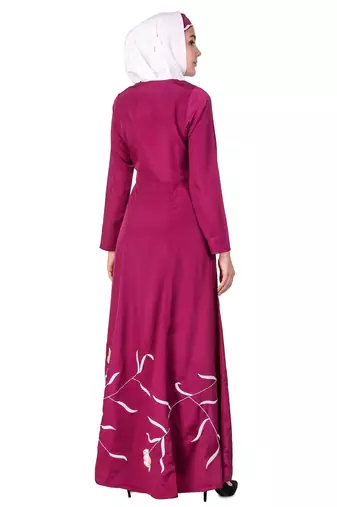 Embroidered flower stems anarkali abaya