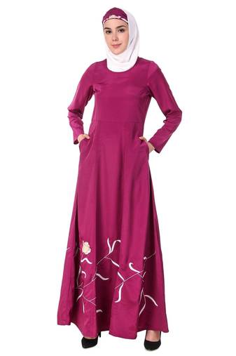 Embroidered flower stems anarkali abaya