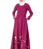 Embroidered flower stems anarkali abaya
