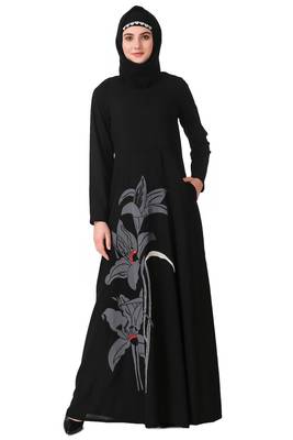 Floral patch work anarkali abaya 1