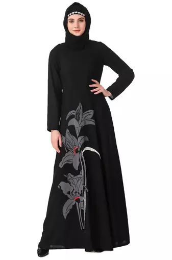 Floral patch work anarkali abaya