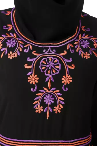 Intricate floral hand embroidered anarkali abaya