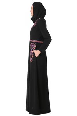 Intricate floral hand embroidered anarkali abaya 4