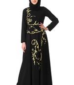 Single color floral embroidery anarkali abaya